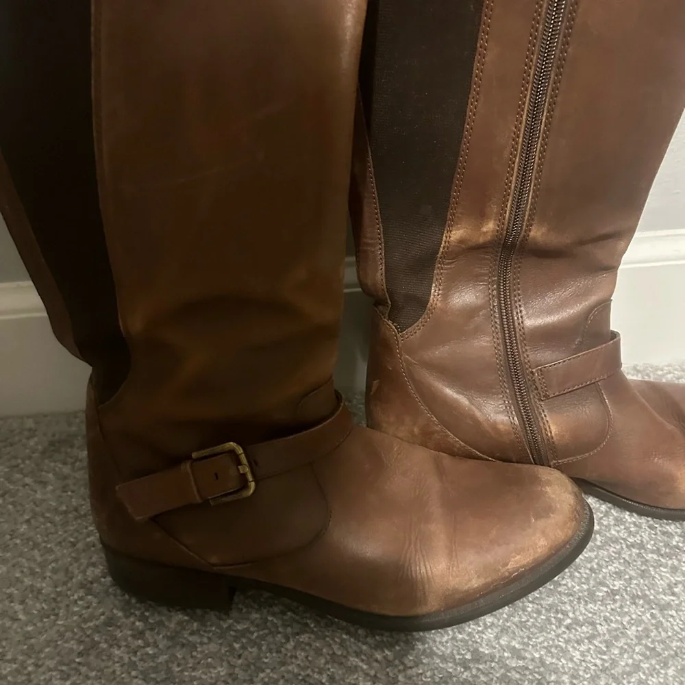 Clarks Brown Leather Riding Boots